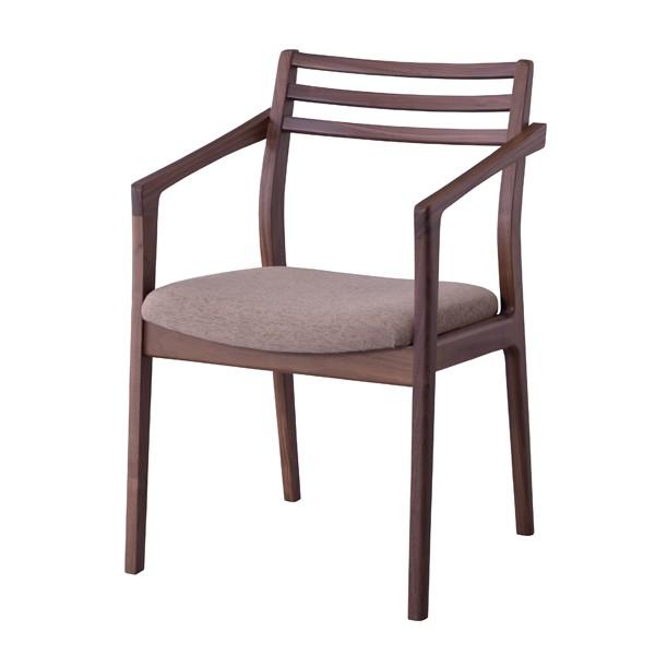 日本製 ダイニングチェア 食卓チェアー 肘付き 肘掛け付き 食卓椅子 いす イス 椅子 ダイニングチェアー ファブリック ウォルナット | 