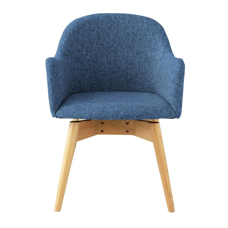 カラメリ 回転式チェア ブルー 木製 おしゃれ かわいい いす 椅子 ファブリック 食卓椅子 カフェ 北欧 ミッドセンチュリー モダン 高級感 天然木 ワークチェア |  | 03