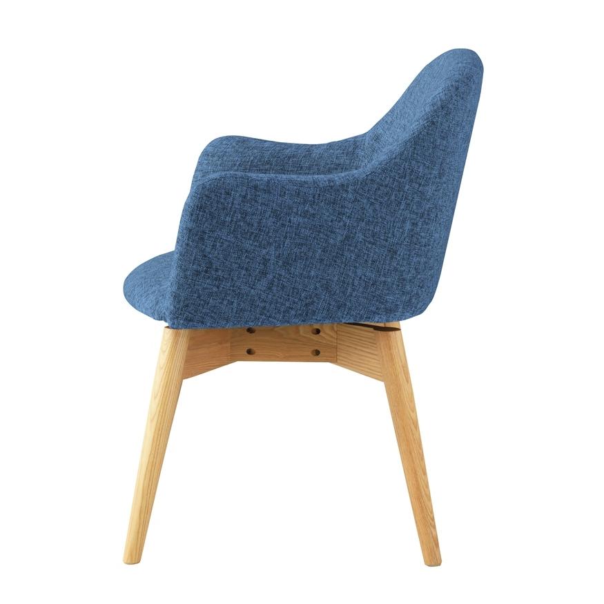 カラメリ 回転式チェア ブルー 木製 おしゃれ かわいい いす 椅子 ファブリック 食卓椅子 カフェ 北欧 ミッドセンチュリー モダン 高級感 天然木 ワークチェア |  | 04