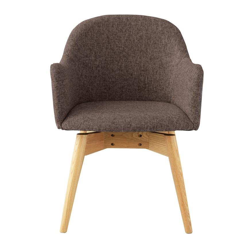 カラメリ 回転式チェア ブラウン 木製 おしゃれ かわいい いす 椅子 ファブリック 食卓椅子 カフェ 北欧 ミッドセンチュリー モダン 高級感 天然木 ワークチェア |  | 03