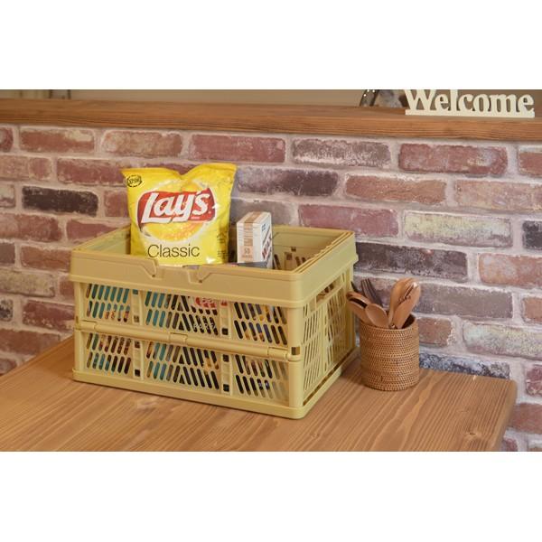 取っ手付き コンテナボックス フォールディングボックス 折りたたみ 収納ケース 収納ボックス 段積み ブラック |  | 05