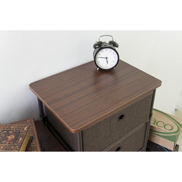 チェスト 3段 幅40cm ローチェスト スチール 小物収納 ランドリー リビングチェスト 収納家具 収納棚 電話台 FAX台 ブラウン |  | 02