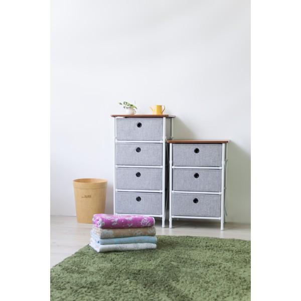 チェスト 3段 幅40cm ローチェスト スチール 小物収納 リビングチェスト 収納家具 飾り棚 収納棚 電話台 FAX台 ホワイト |  | 03