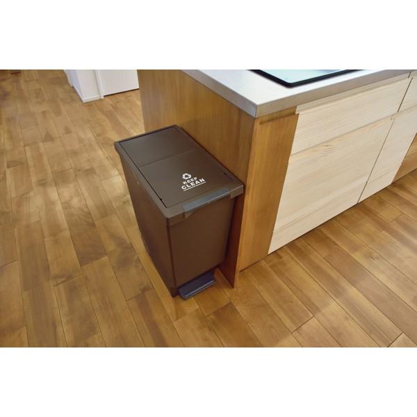 ダストボックス ４５Ｌ キャスター付き ふた付き ペダル ごみ箱 ゴミ箱 トラッシュカン トラッシュボックス 野外 おしゃれ ブラウン |  | 02