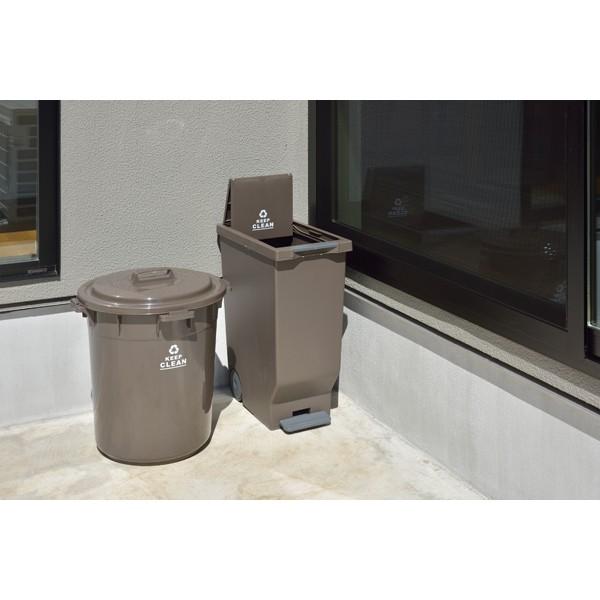 ダストボックス ４５Ｌ キャスター付き ふた付き ペダル ごみ箱 ゴミ箱 トラッシュカン トラッシュボックス 野外 おしゃれ ブラウン |  | 04