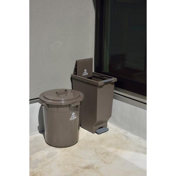 ダストボックス ４５Ｌ キャスター付き ふた付き ペダル ごみ箱 ゴミ箱 トラッシュカン トラッシュボックス 野外 おしゃれ ブラウン |  | 05