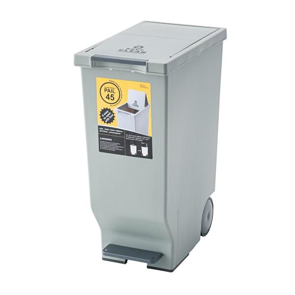 ダストボックス ４５Ｌ キャスター付き フタ付き ふた付き ペダル ごみ箱 ゴミ箱 トラッシュカン トラッシュボックス 野外 | 