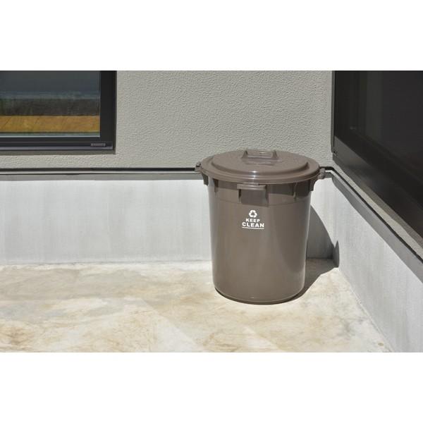ペール４５Ｌ ダストボックス フタ付き ふた付き ラウンド 円形 丸 ごみ箱 ゴミ箱 トラッシュボックス 野外 ブラウン |  | 02