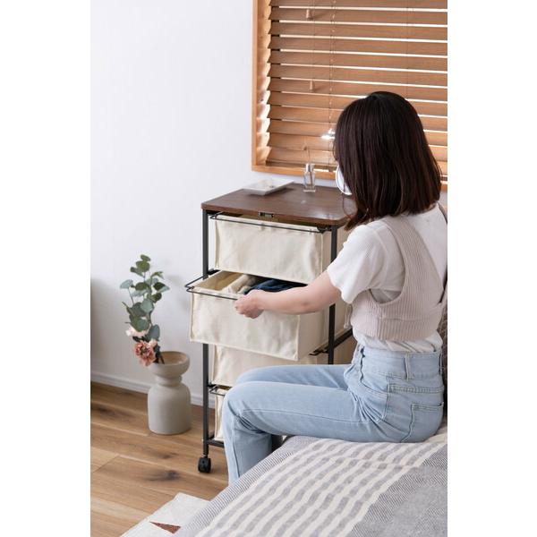 チェスト4段 アイボリー キャンバスチェスト キャスター付き 衣装ケース タンス クローゼット 収納 おもちゃ 洋服 洗面所 シンプル 隙間収納 おしゃれ |  | 10