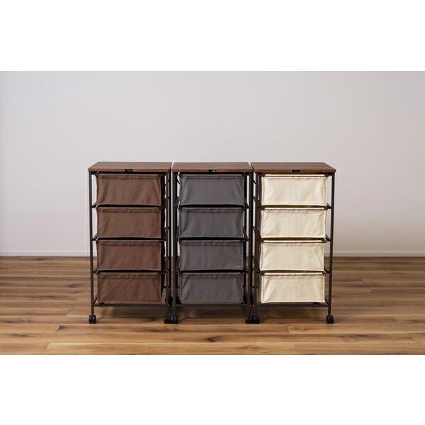 チェスト4段 アイボリー キャンバスチェスト キャスター付き 衣装ケース タンス クローゼット 収納 おもちゃ 洋服 洗面所 シンプル 隙間収納 おしゃれ |  | 03