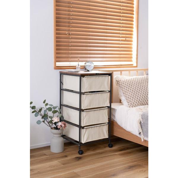 チェスト4段 アイボリー キャンバスチェスト キャスター付き 衣装ケース タンス クローゼット 収納 おもちゃ 洋服 洗面所 シンプル 隙間収納 おしゃれ |  | 06