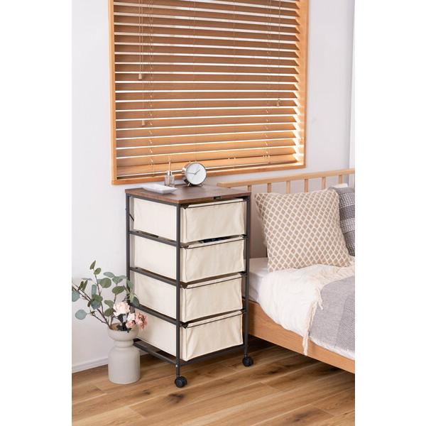 チェスト4段 アイボリー キャンバスチェスト キャスター付き 衣装ケース タンス クローゼット 収納 おもちゃ 洋服 洗面所 シンプル 隙間収納 おしゃれ |  | 07