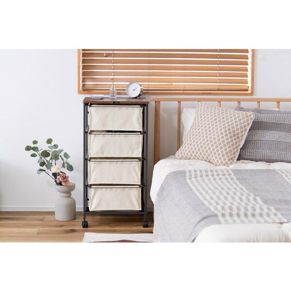 チェスト4段 アイボリー キャンバスチェスト キャスター付き 衣装ケース タンス クローゼット 収納 おもちゃ 洋服 洗面所 シンプル 隙間収納 おしゃれ |  | 08