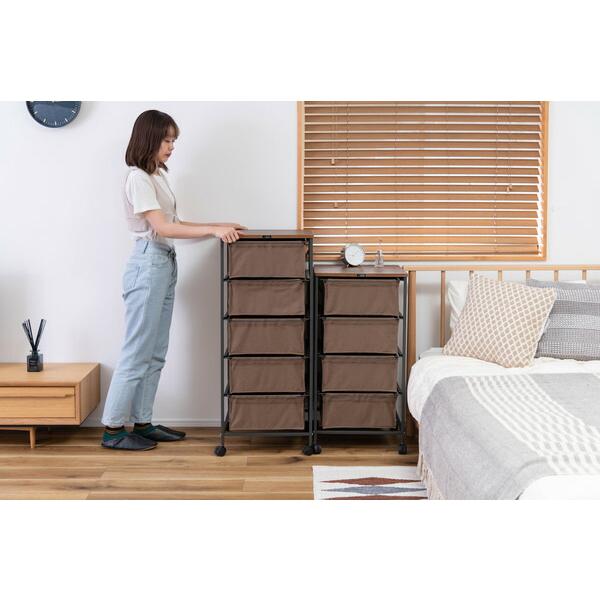 チェスト5段 ブラウン キャンバスチェスト キャスター付き 衣装ケース タンス クローゼット 収納 おもちゃ 洋服 洗面所 シンプル 隙間収納 おしゃれ |  | 11