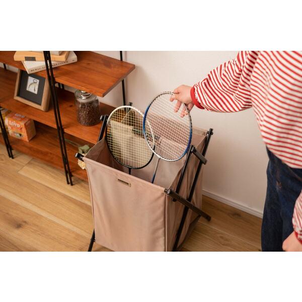 フォールディングバスケットL ベージュ ランドリーバスケット 収納バスケット 折りたたみ スリム ランドリーラック 脱衣かご シンプル 収納ボックス |  | 19