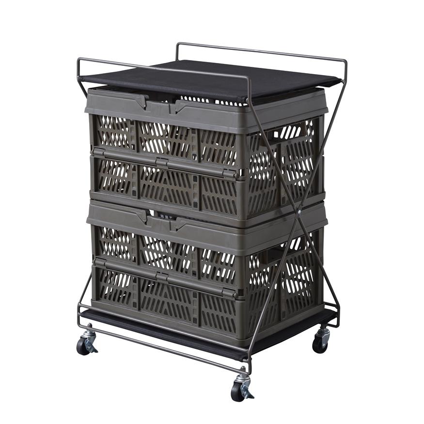 フォールディングワゴン L 折りたたみワゴン サイドワゴン キッチンラック リビング デスク |  | 04