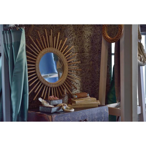 鏡 壁掛け 壁掛 コンパクト ラタン ウォールミラー ミラー かがみ カガミ レトロ アンティーク |  | 04