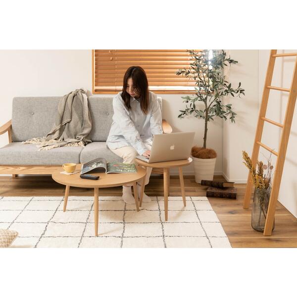 ラウンドテーブル L 木製 天然木 サイドテーブル リビングテーブル カフェテーブル おしゃれ 木目 コンパクト 作業台 ナチュラル |  | 13