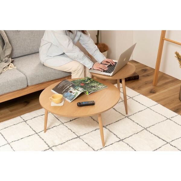ラウンドテーブル L 木製 天然木 サイドテーブル リビングテーブル カフェテーブル おしゃれ 木目 コンパクト 作業台 ナチュラル |  | 14