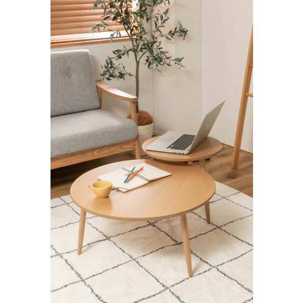ラウンドテーブル L 木製 天然木 サイドテーブル リビングテーブル カフェテーブル おしゃれ 木目 コンパクト 作業台 ナチュラル |  | 06