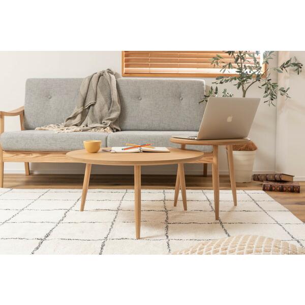 ラウンドテーブル L 木製 天然木 サイドテーブル リビングテーブル カフェテーブル おしゃれ 木目 コンパクト 作業台 ナチュラル |  | 07