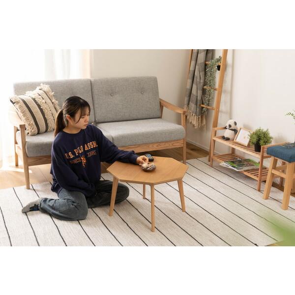 オクタゴンテーブル 木製 天然木 おしゃれ 木目 幅60 ローテーブル センターテーブル ソファーテーブル ナチュラル |  | 11