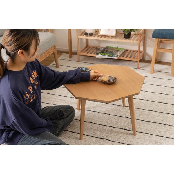 オクタゴンテーブル 木製 天然木 おしゃれ 木目 幅60 ローテーブル センターテーブル ソファーテーブル ナチュラル |  | 12