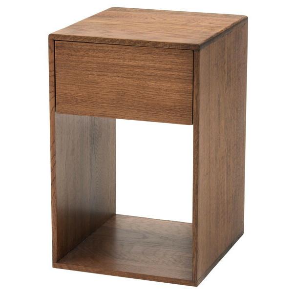 サイドチェスト サイドテーブル 木製 天然木 おしゃれ 木目 コンパクト 引き出し 収納 ナイトテーブル ブラウン | 