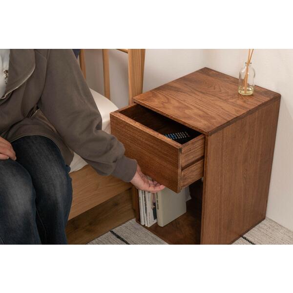 サイドチェスト サイドテーブル 木製 天然木 おしゃれ 木目 コンパクト 引き出し 収納 ナイトテーブル ブラウン |  | 14
