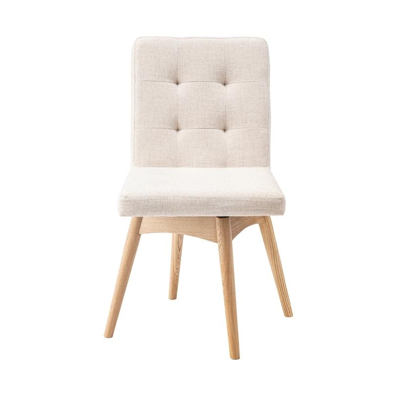 ダイニングチェア 回転式 木製 アイボリー おしゃれ かわいい シンプル いす 椅子 ファブリック 食卓椅子 カフェ 北欧 ミッドセンチュリー モダン 高級感 天然木 |  | 02