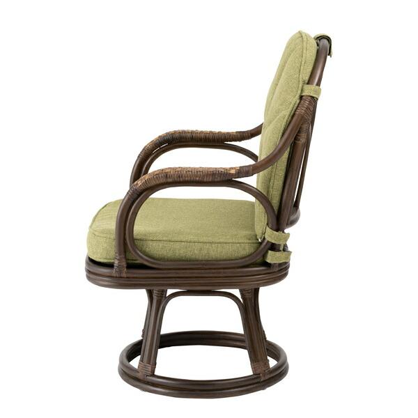 ラタン回転チェア グリーン 高座椅子 リラックス パーソナルチェア 1人掛け ソファー アジアン 和風 おしゃれ |  | 03