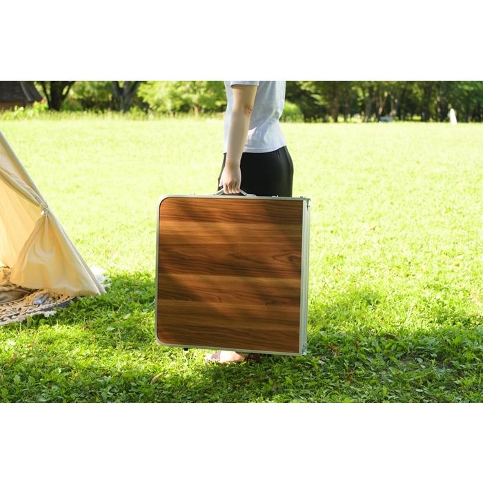 フォールディングテーブル ワイド 幅180 cm 奥行60cm 折りたたみ コンパクト 3段階高さ調整 アウトドア キャンプ ダイニングテーブル 作業台 食卓テーブル |  | 04