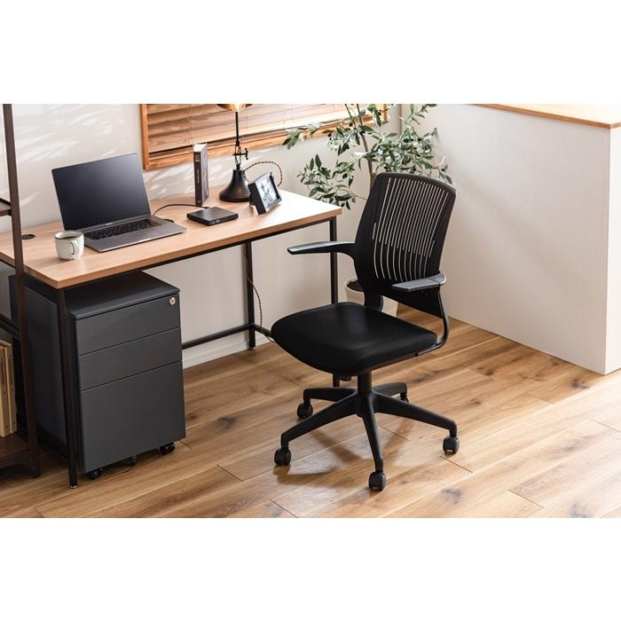 クレコ オフィスチェア ブラック ワークチェア パソコンチェア 椅子 イス 学習椅子 回転式 昇降機能 ロッキング機能 キャスター付き 肘付き リモートワーク |  | 01