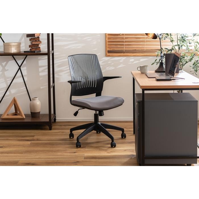 クレコ オフィスチェア グレー ワークチェア パソコンチェア 椅子 イス 学習椅子 回転式 昇降機能 ロッキング機能 キャスター付き 肘付き リモートワーク |  | 01