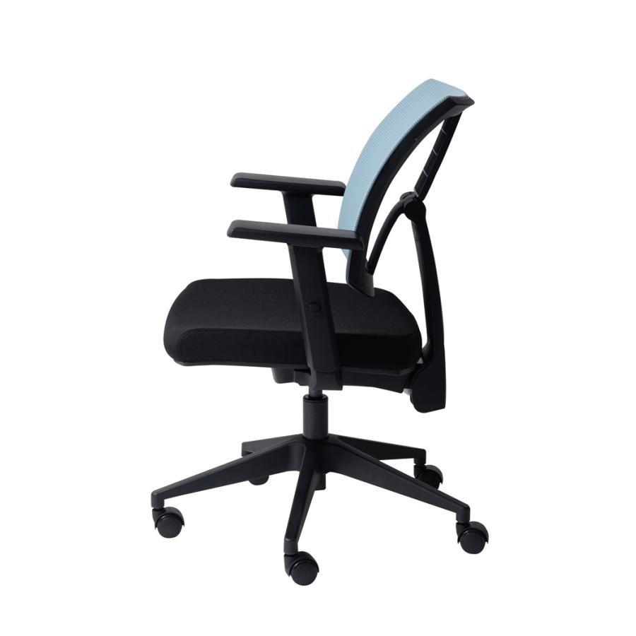 リアーク オフィスチェア ブルー ワークチェア パソコンチェア 椅子 イス 学習椅子 回転式 昇降機能 レバー式リクライニング キャスター付き 肘付き |  | 02