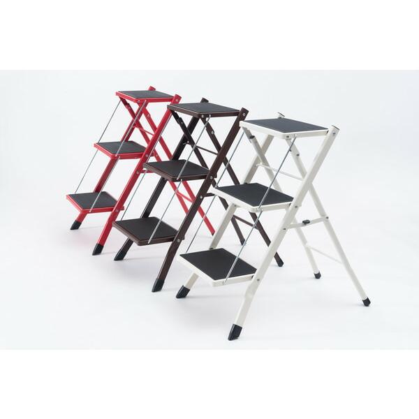 ステップ台 ホワイト 脚立 大掃除 洗車台 はしご 梯子 椅子 台所 キッチン コンパクト スリム 軽量 |  | 09