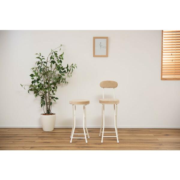 フォールディング ベージュ ハイスツール 折りたたみ カウンターチェアー コンパクト 椅子 イス いす 完成品 お洒落 可愛い かわいい チェアー 軽量 パイプ椅子 |  | 06