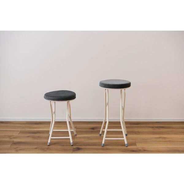 フォールディング ダークグレー ハイスツール 折りたたみ カウンターチェアー コンパクト 椅子 イス いす 完成品  かわいい チェアー 軽量 パイプ椅子 |  | 17