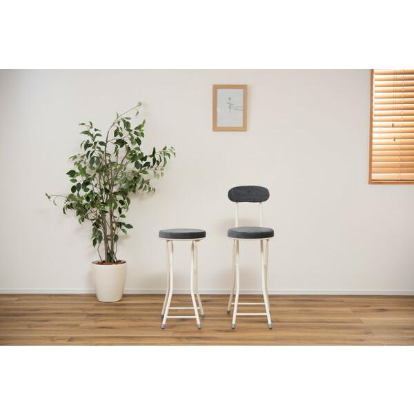 フォールディング ダークグレー ハイスツール 折りたたみ カウンターチェアー コンパクト 椅子 イス いす 完成品  かわいい チェアー 軽量 パイプ椅子 |  | 07