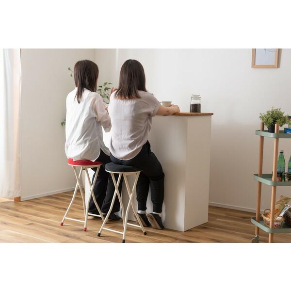 フォールディング ハイスツール レッド ハイスツール 折りたたみ カウンターチェアー コンパクト 椅子 イス いす 完成品  かわいい チェアー 軽量 パイプ椅子 |  | 11