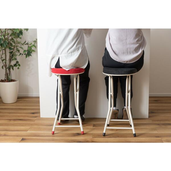フォールディング ハイスツール レッド ハイスツール 折りたたみ カウンターチェアー コンパクト 椅子 イス いす 完成品  かわいい チェアー 軽量 パイプ椅子 |  | 12