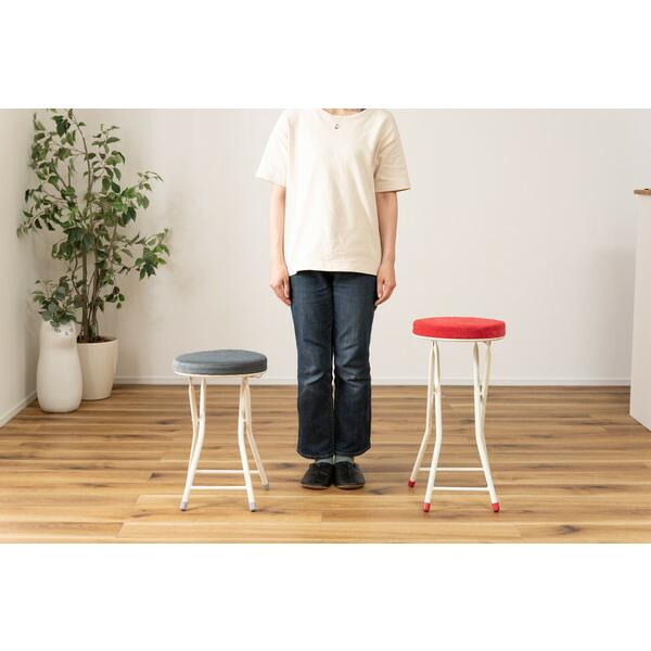 フォールディング ハイスツール レッド ハイスツール 折りたたみ カウンターチェアー コンパクト 椅子 イス いす 完成品  かわいい チェアー 軽量 パイプ椅子 |  | 13