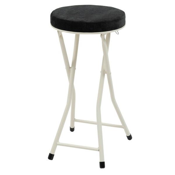 フォールディング ハイスツール ブラック ハイスツール 折りたたみ カウンターチェアー コンパクト 椅子 イス いす 完成品  かわいい チェアー 軽量 パイプ椅子 | 