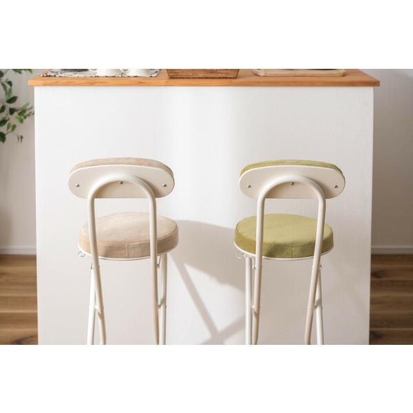 フォールディング ハイチェア ベージュ 折りたたみ カウンターチェアー コンパクト 椅子 イス いす 完成品 お洒落 可愛い かわいい チェアー 軽量 パイプ椅子 |  | 10