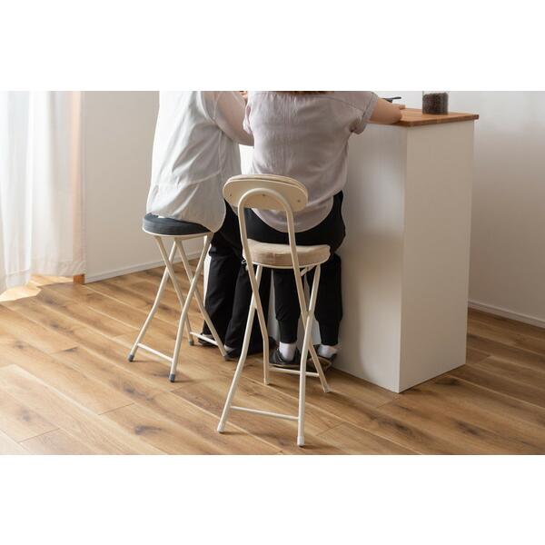 フォールディング ハイチェア ベージュ 折りたたみ カウンターチェアー コンパクト 椅子 イス いす 完成品 お洒落 可愛い かわいい チェアー 軽量 パイプ椅子 |  | 12