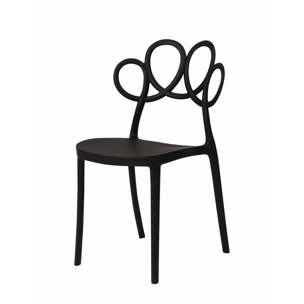 パルネ チェア ブラック おしゃれ ダイニングチェア スタッキング 食卓チェアー リビング カフェ ガーデン 軽量 椅子 いす 完成品 | 