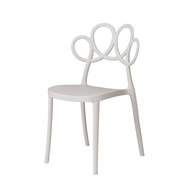 パルネ チェア ホワイト おしゃれ ダイニングチェア スタッキング 食卓チェアー リビング カフェ ガーデン 軽量 椅子 いす 完成品 | 