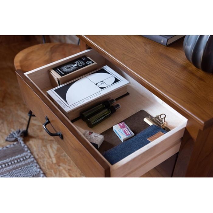 ティンバー ミニチェスト 幅60cm スリム おしゃれ かわいい アイアン 木製 天然木 引き出し 収納 4段 リビング カフェ 北欧 ミッドセンチュリー モダン 高級感 |  | 04