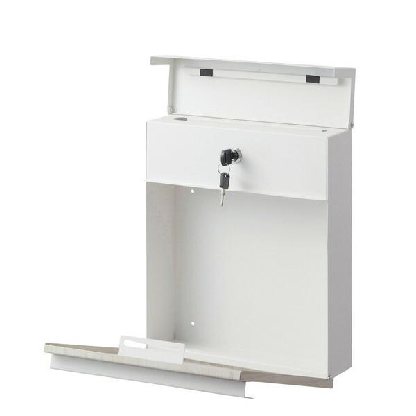 ポスト 郵便受け 壁掛け 壁付け 鍵付き シンプル コンパクト 北欧 メールボックス 玄関 郵便ポスト スチール ホワイト |  | 01