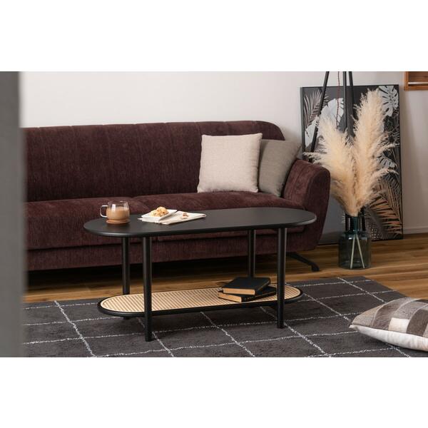 リビングテーブル ブラック センターテーブル ローテーブル ラタン風 棚付き おしゃれ モダン 北欧 幅100cm ひとり暮らし 作業台 在宅ワーク |  | 10